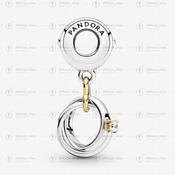 Pandora Two-tone Wedding Rings Dangle Charm|Two-tone - Picture 2 of 2